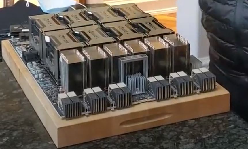 NVIDIA HGX 2 Tesla A100 Edition With Jensen Huang Oven NVSwitch 2.0 Heatsinks