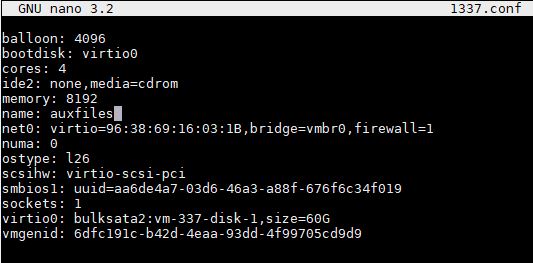 Proxmox VE VM Example VM Config File