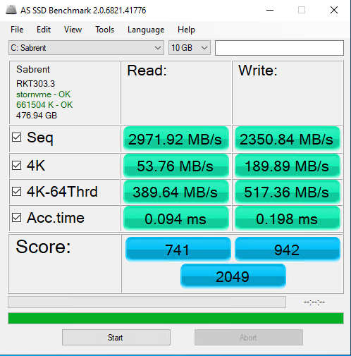 Rocket NVMe 512GB ASSSD 10GB