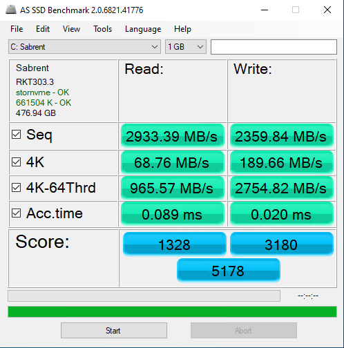 Rocket NVMe 512GB ASSSD 1GB