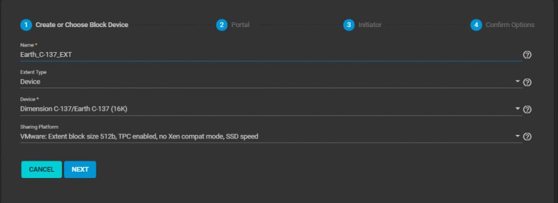 TrueNAS ISCSI Wizard