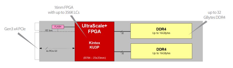 Molex BittWare 250 M2D M.2 Xilinx FPGA Diagram
