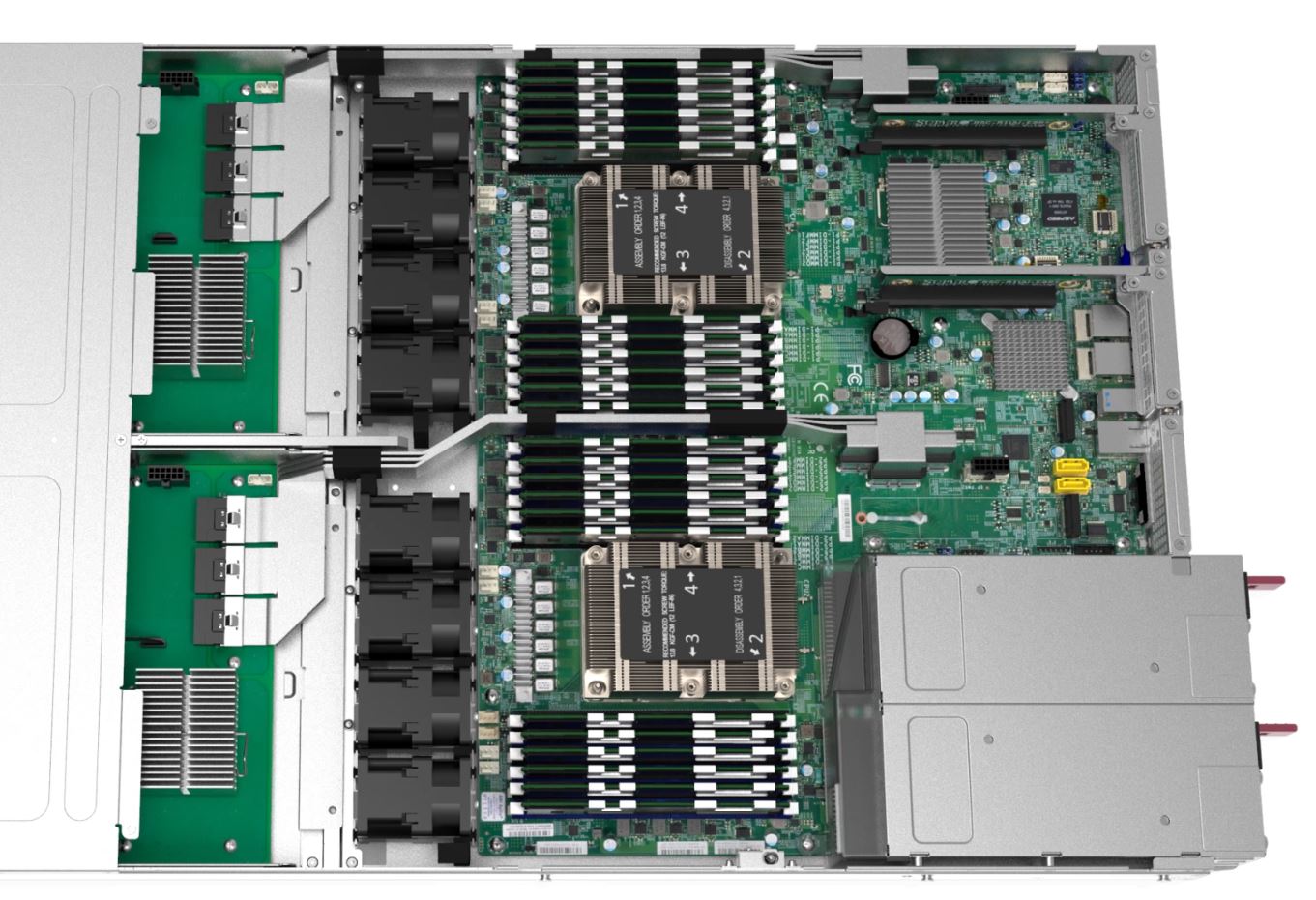 Supermicro SSG 1029P NEL32R Top Motherboard View