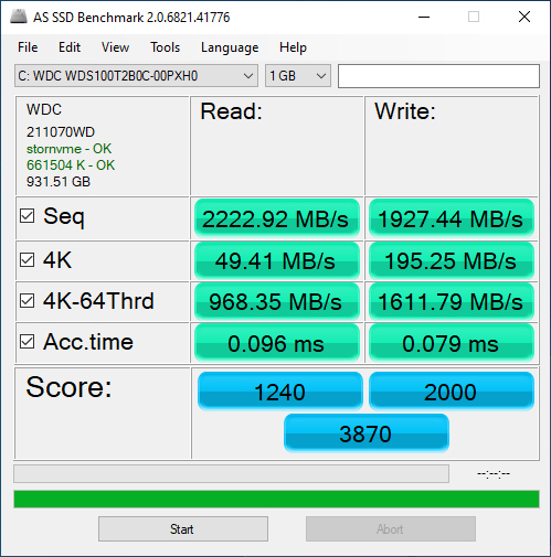 WD Blue SN550 1TB ASSSD 1GB