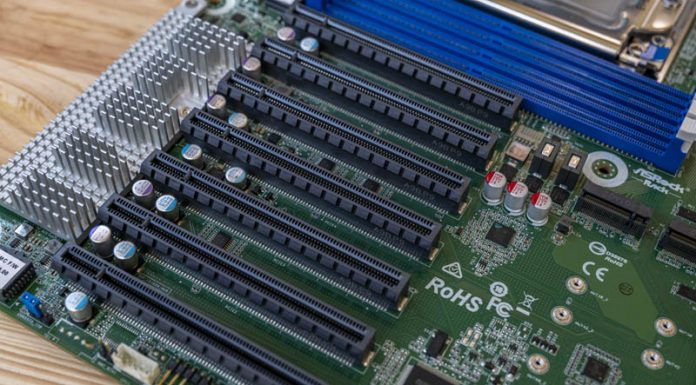 ASRock Rack ROMED8-2T Review an ATX AMD EPYC Platform ASRock Rack ROMED8 2T PCIe Slots Angled