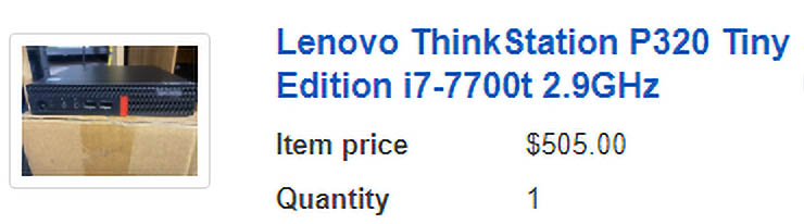 Lenovo ThinkStation P320 Tiny Ebay