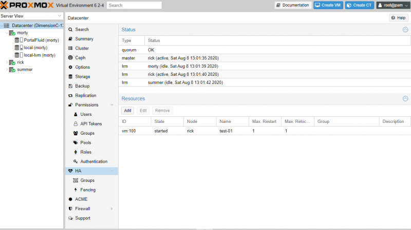 Test VM inside of Proxmox