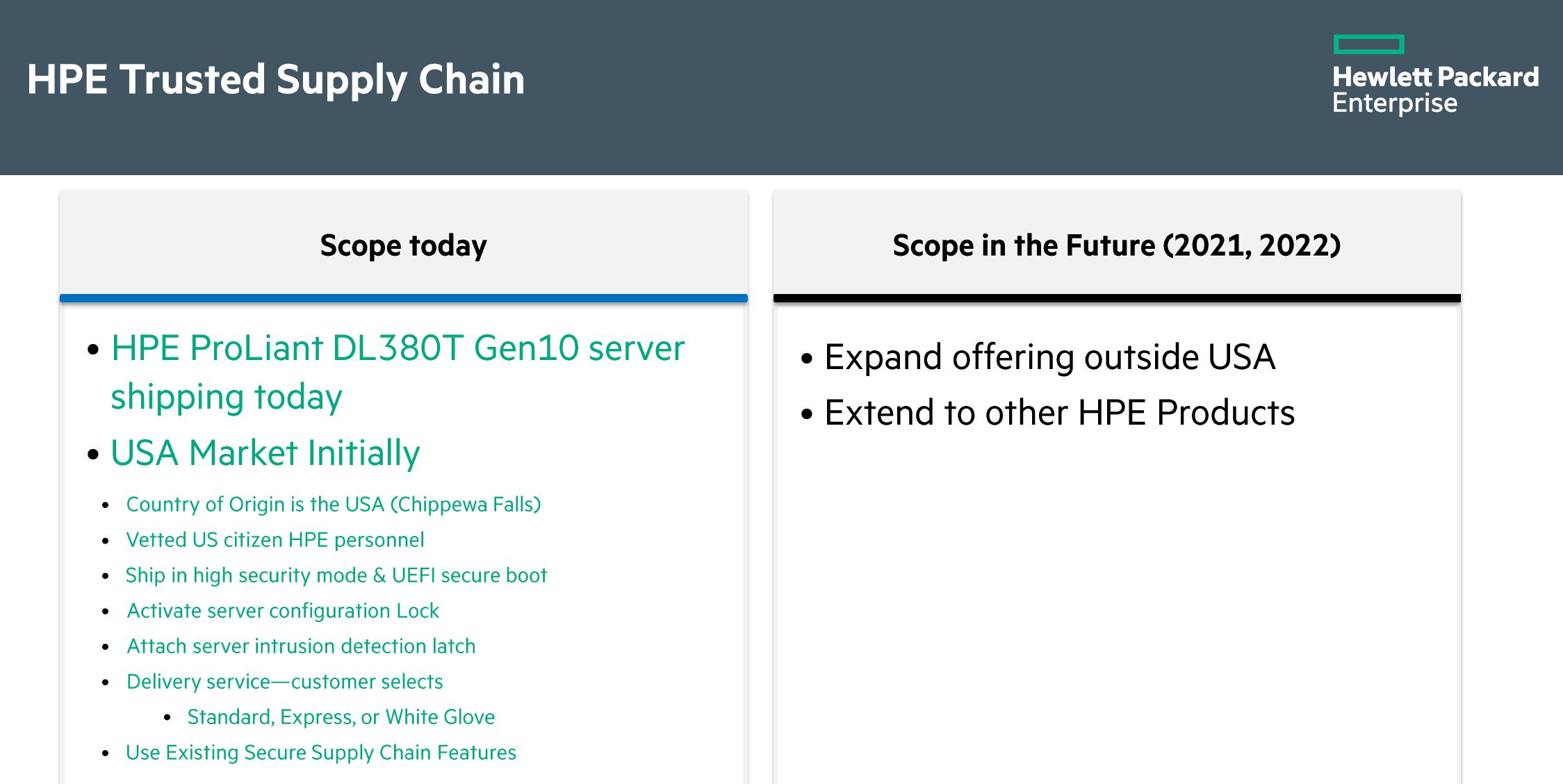 HPE Trusted Supply Chain Scope