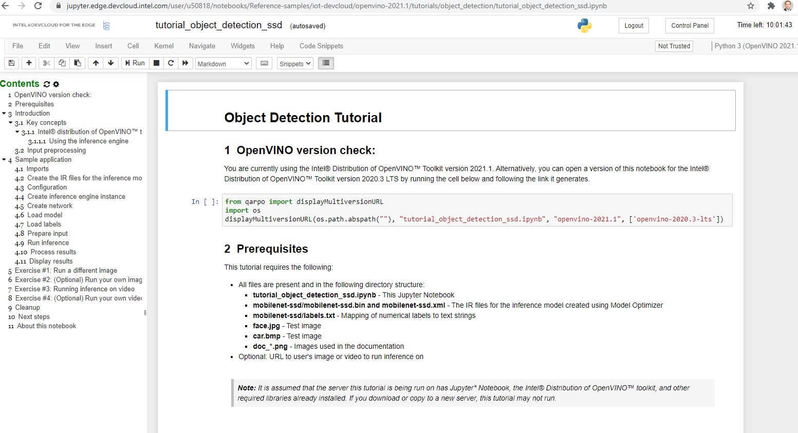 Intel OpenVNIO Tutorial Intel DevCloud In Under 10 Minutes