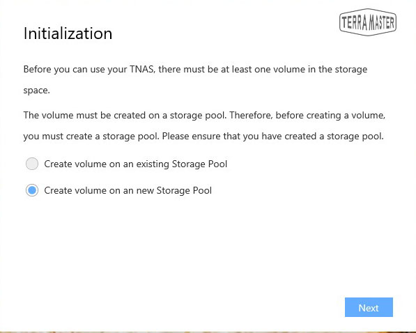 TerraMaster F2 422 Create Volume