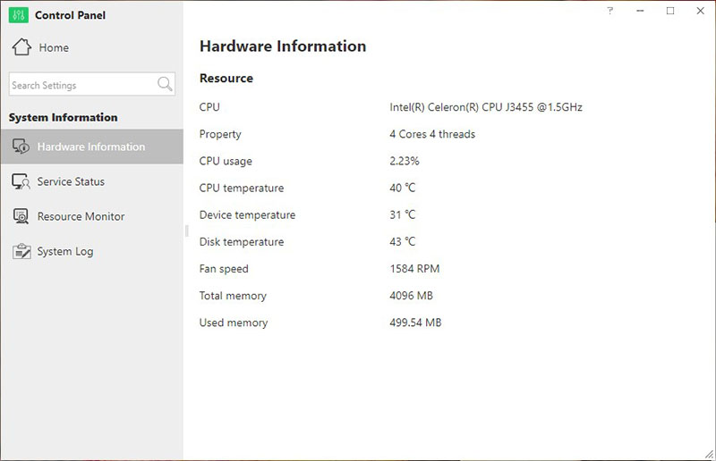 TerraMaster F2 422 Hardware Information