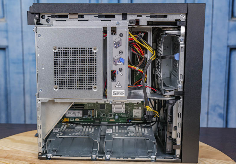 Dell Precision 3640 Workstation Internal View GPU Out PSU Locked