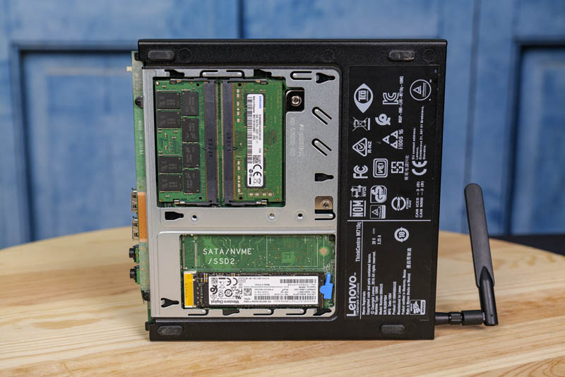 Lenovo ThinkCentre M710q Tiny Bottom View With Cover Removed