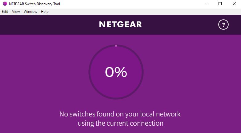 Netgear GC108PP Switch Discovery Tool No Switches Found