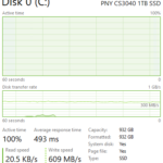 PNY CS3040 1TB Post Cache Write Speed