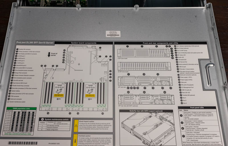 HPE ProLiant DL380T Gen10 Inside Cover