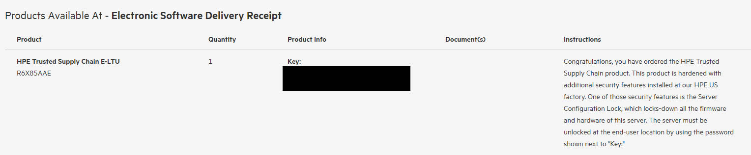 HPE Trusted Supply Chain Server Configuration Lock