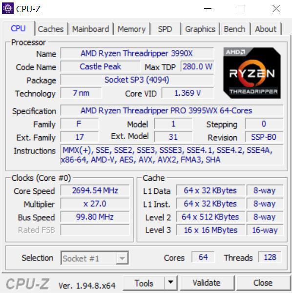 Lenovo P620 CPUz
