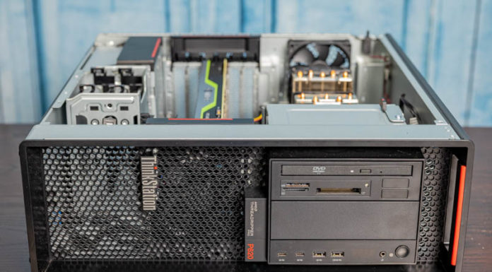 Lenovo ThinkStation P620 Review First AMD Threadripper Pro Workstation Lenovo ThinkStation P620 Front Side With Internal