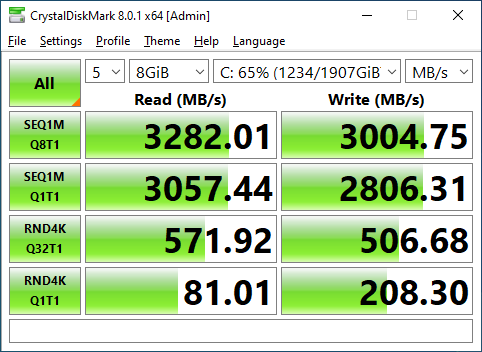 Intel 670p 2TB CrystalDiskMark 8GB