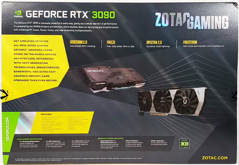 ZOTAC RTX 3090 Trinity Box Back