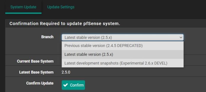 PfSense 2.5 Upgrade Out