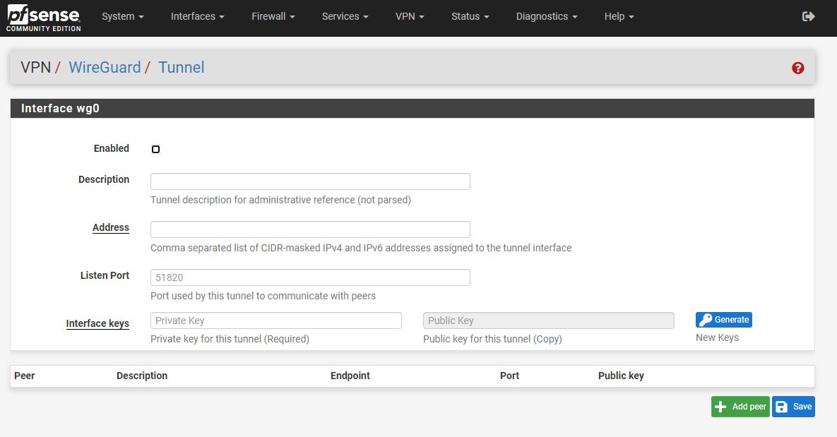 PfSense 2.5 WireGuard