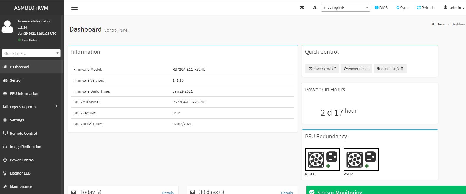 ASUS ASMB10 IKVM Dashboard