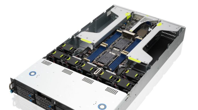 ASUS 3rd Gen Intel Xeon Scalable Ice Lake Servers ASUS ESC4000 E10 Top Angle