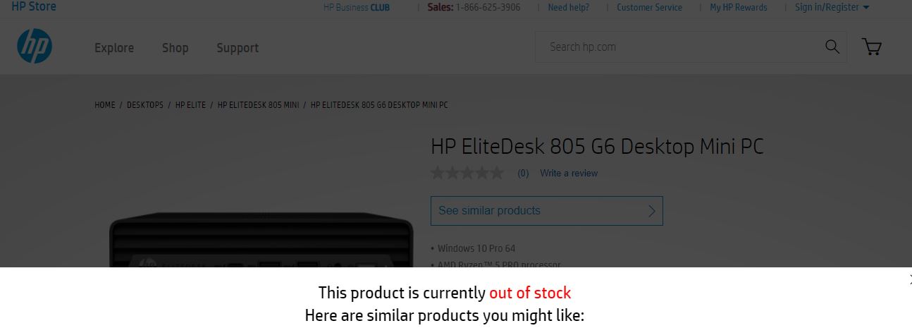 HP EliteDesk 805 G6 OOS 2021 04 13