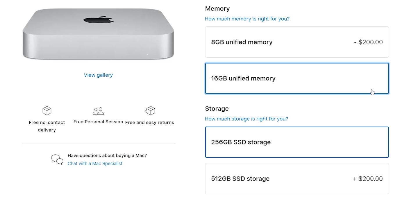 can you upgrade ram in m1 mac mini