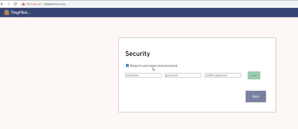 TinyPilot Pro KVM Security Username And Password