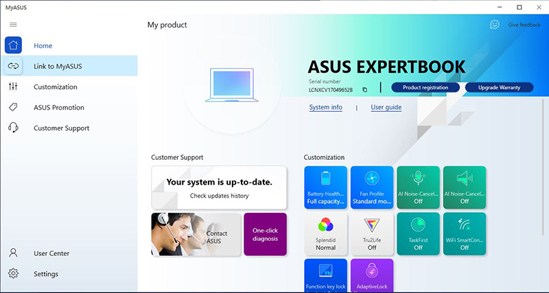 ASUS ExpertBook B9450CEA MyASUS