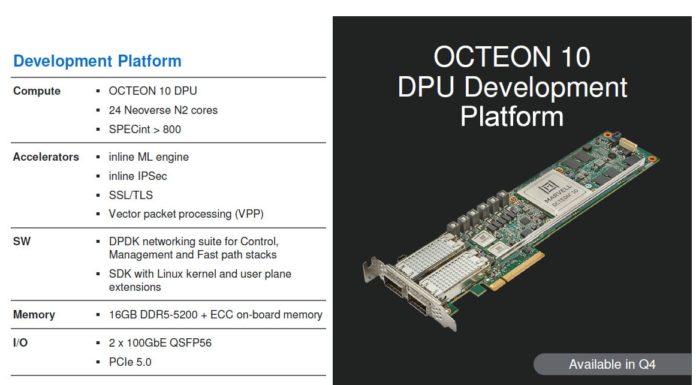 Marvell Octeon 10 400Gbps PCIe Gen5 DPUs Announced Marvell Octeon 10 DPU Development Platform