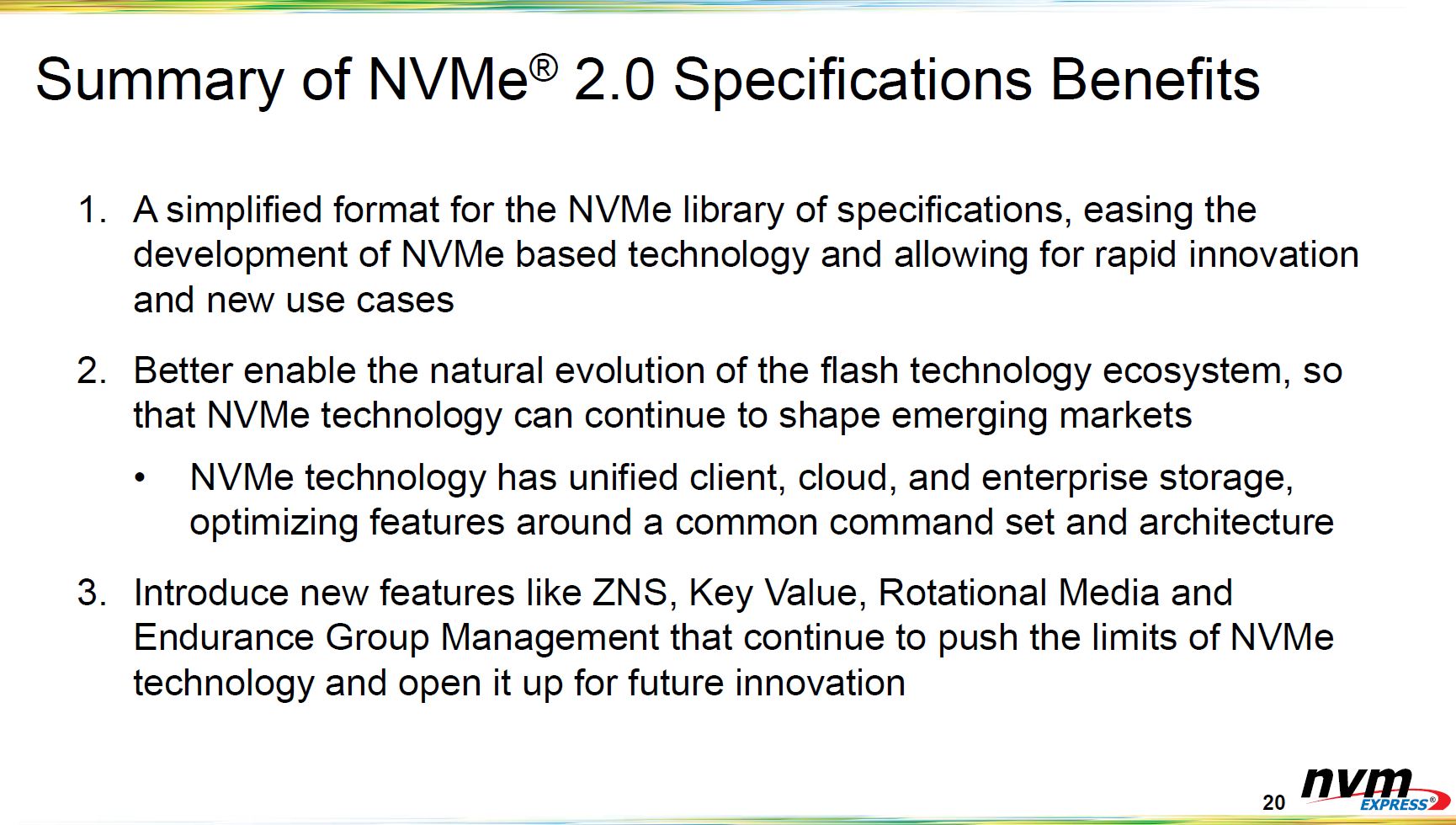 NVMe 2.0 Spec Summary