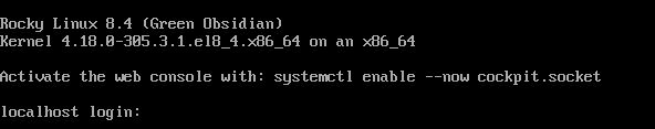 Rocky Linux 8.4 Login