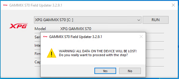 ADATA XPG Gammix S70 1TB Firmware Update