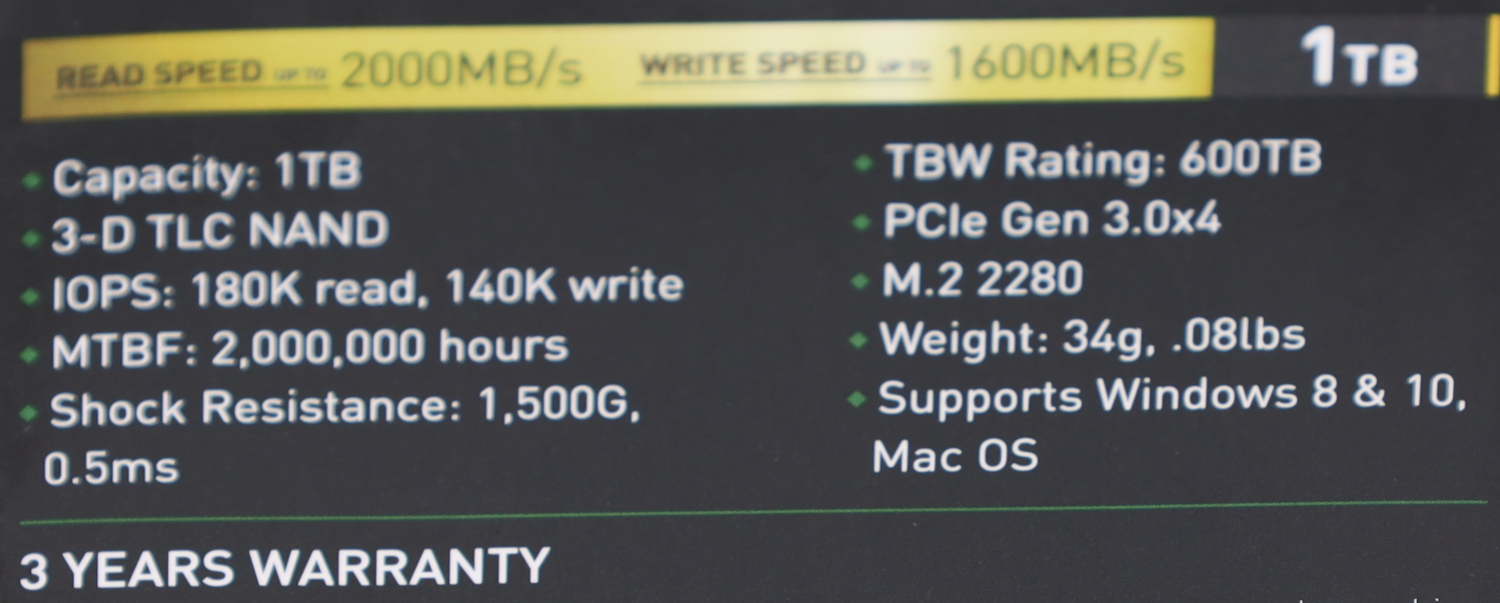 Inland Professional 1TB Specs