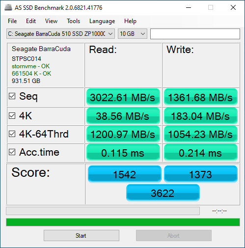 Seagate Barracuda 510 1TB ASSSD 10GB