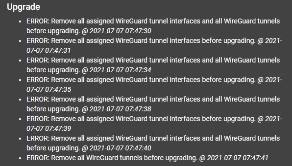 PfSense 2.5 To 2.5.2 Upgrade Wireguard Error