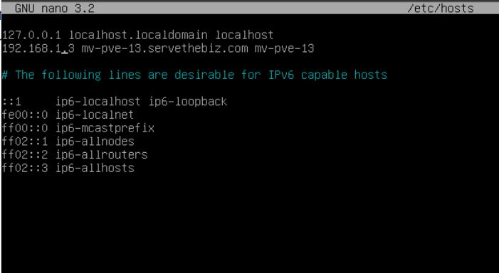 Change Proxmox VE IP Etc Hosts