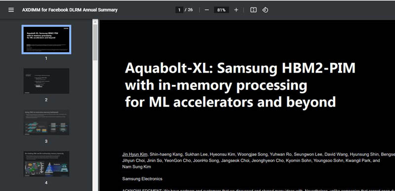 HC33 Samsung AXDIMM For Facebook DLRM