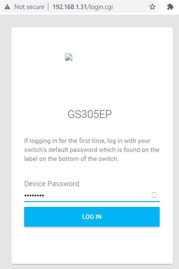 Netgear GS305EP ADMIN Logon 1