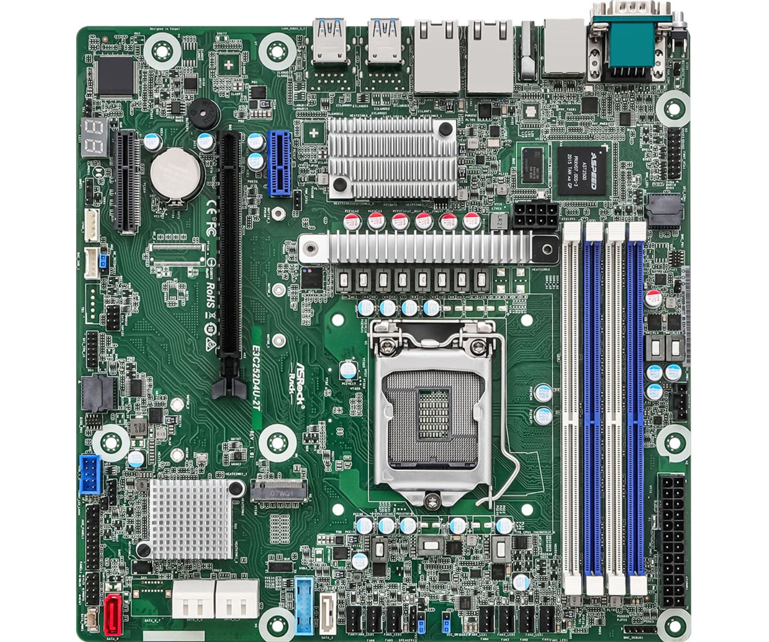 ASRock Rack E3C252D4U 2T MATX Motherboard Top