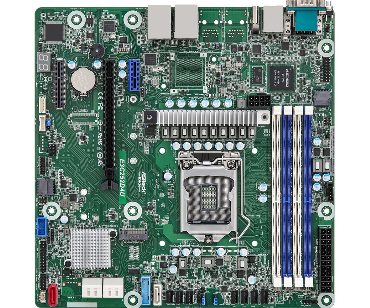 ASRock Rack E3C252D4U MATX Motherboard Top