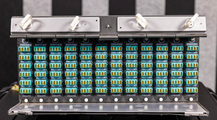 Corning CCH-04U LANscape 288-Fiber Distribution Box Fiber Optic Cassettes Corning CCH 04U Front 1