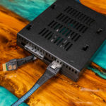 Icy Dock FlexiDock MB021VP B SlimSAS SFF 8654 Data Cable Installed