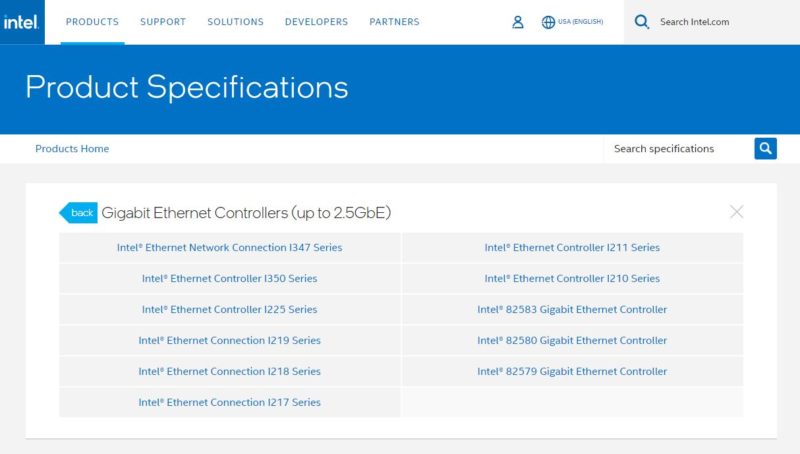 Intel Ethernet Controllers Up To 2.5GbE