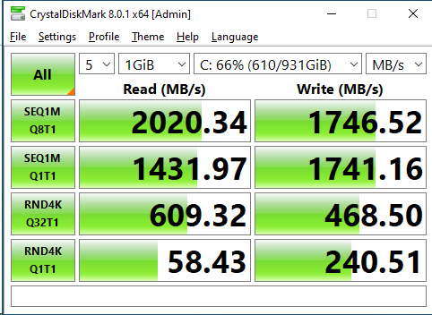 Kingston NV1 1TB CrystalDiskMark 1GB