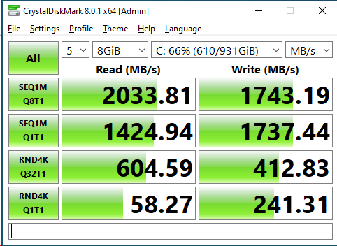 Kingston NV1 1TB CrystalDiskMark 8GB